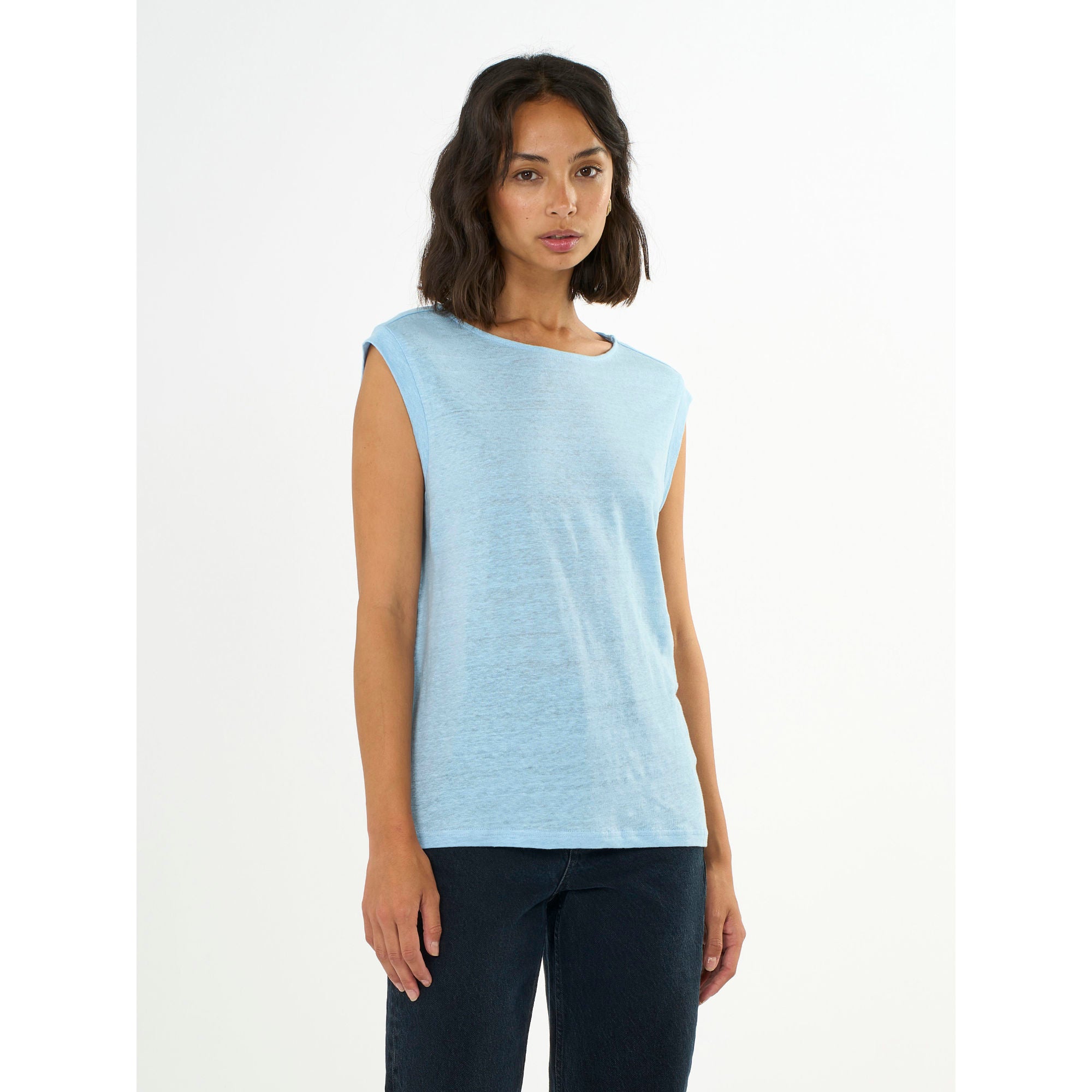 T-Shirt LOOSE FOLD UP aus Bio-Leinen