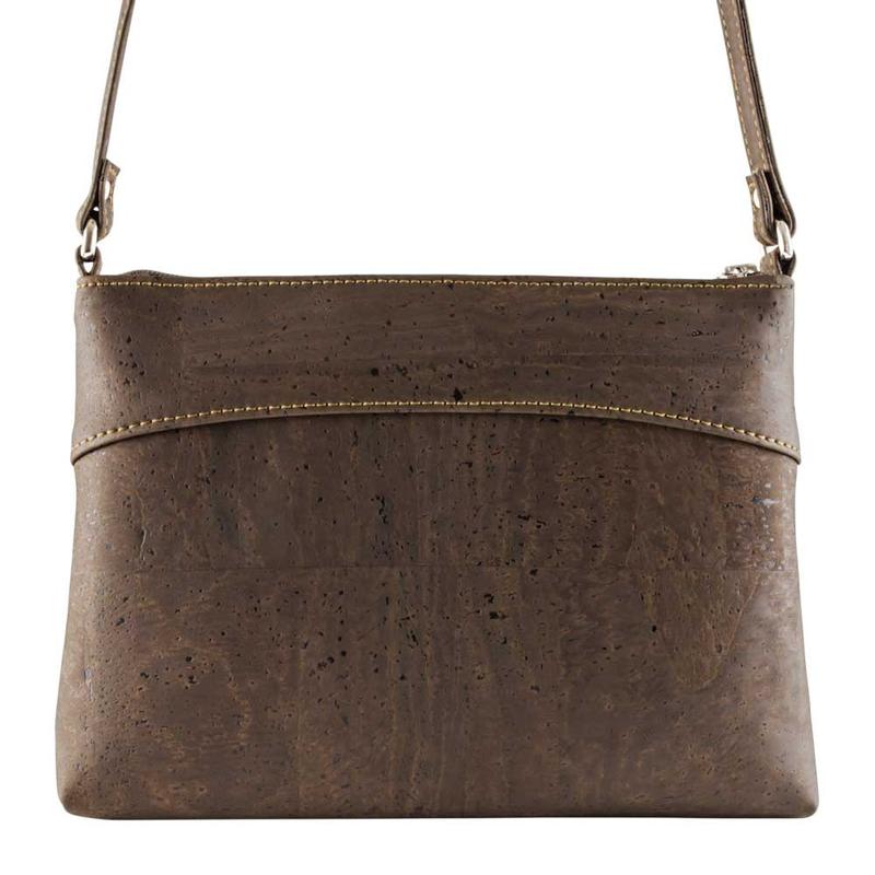 Kork Umhängetasche Klein Dark Brown