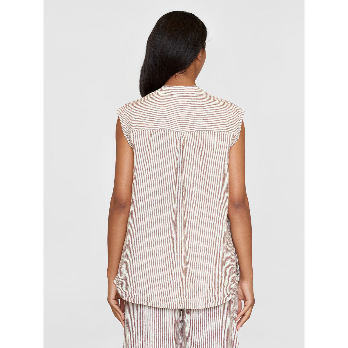 Gestreiftes Leinen-Top SLEEVELESS aus Bio-Leinen