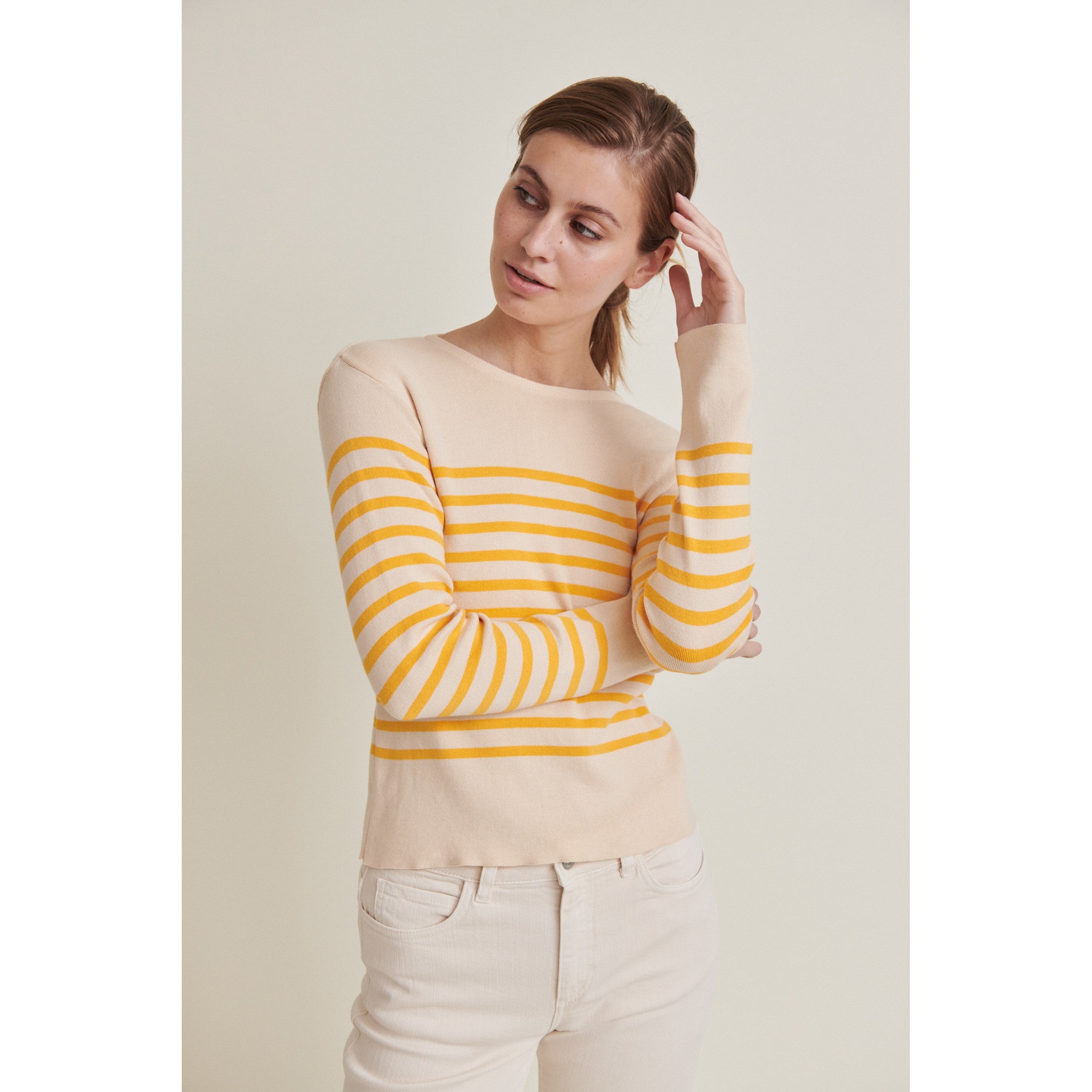 Gestreiftes Langarmshirt ELLA aus Bio-Baumwolle