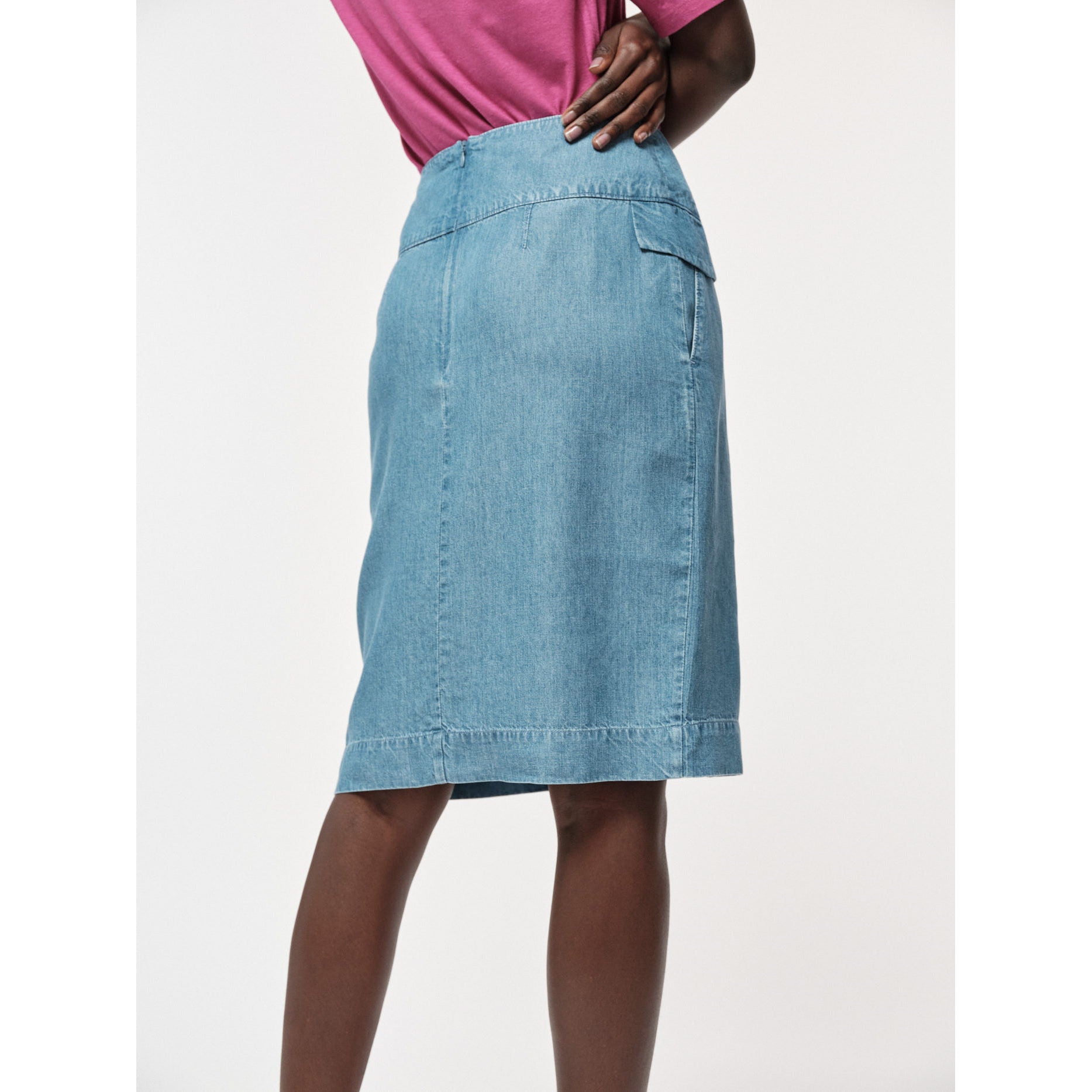 Rock aus TENCEL™ mit Leinen