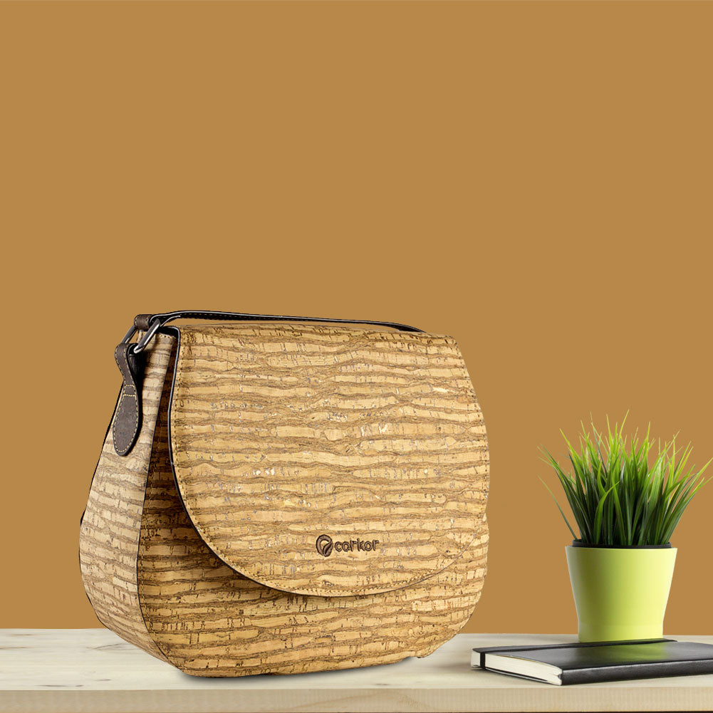 Kork Umhängetasche SADDLE BAG - Zebra