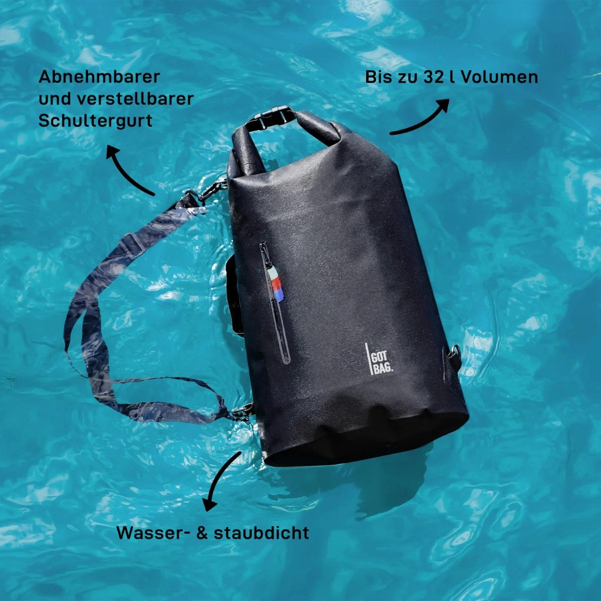 Dry Bag Tasche mit Ocean Impact Plastic