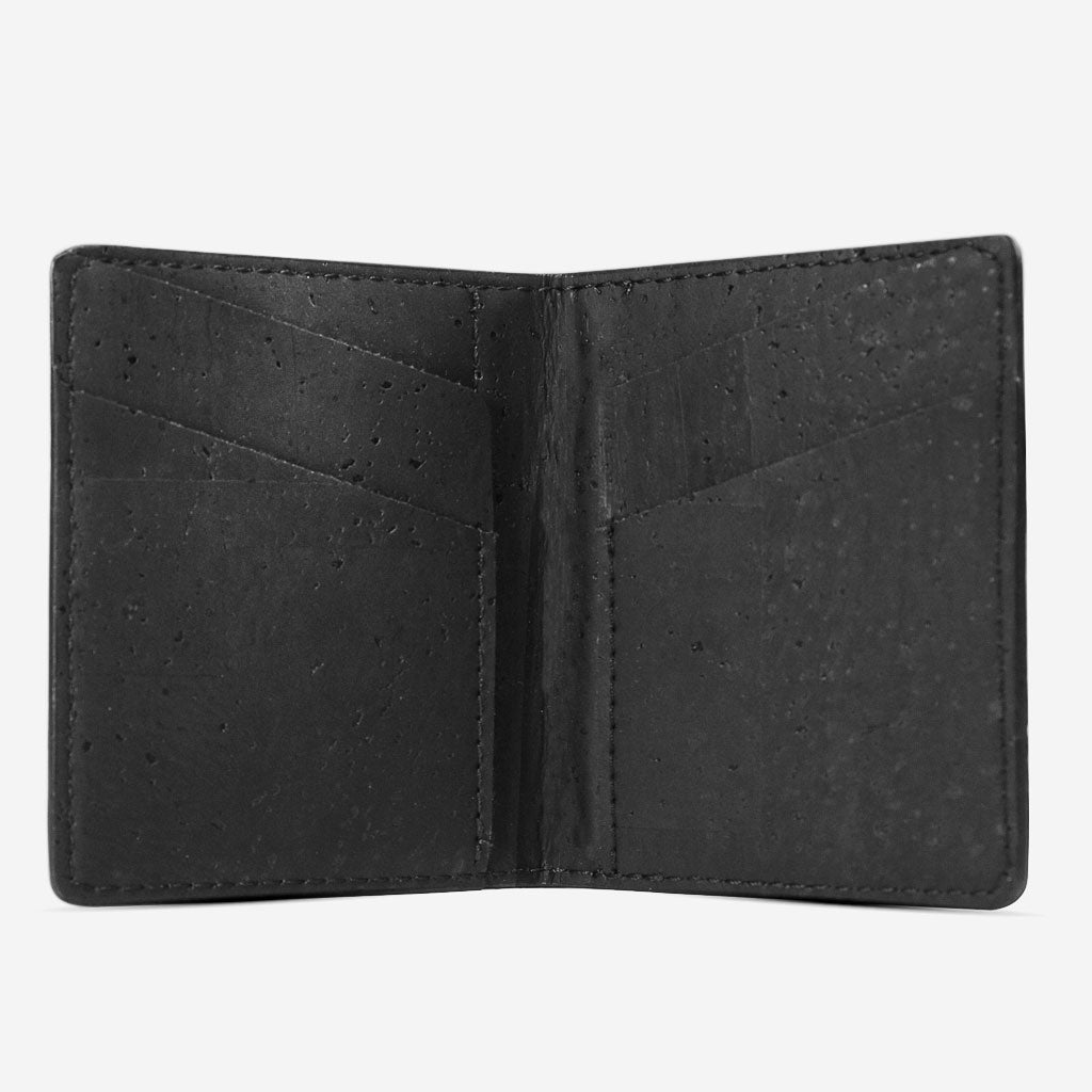 Kork Karten-Portemonnaie mit Kleingeld-Fach Black