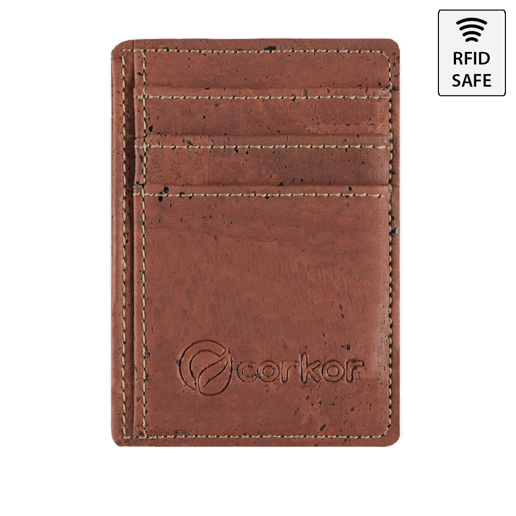 Karten-Portemonnaie aus Kork - Red