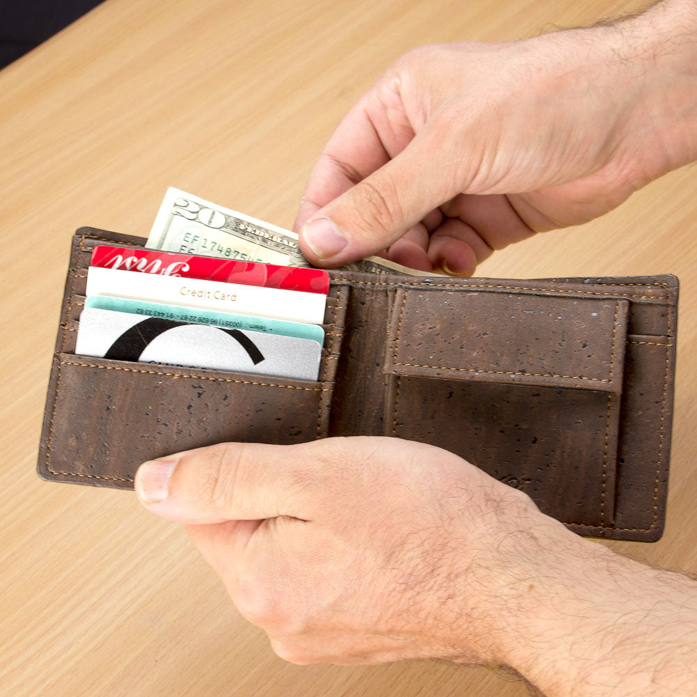 Kork Portemonnaie Mittel Dark Brown