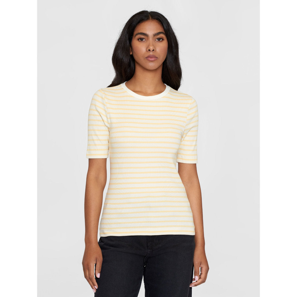 T-Shirt STRIPED RIB aus Bio-Baumwolle