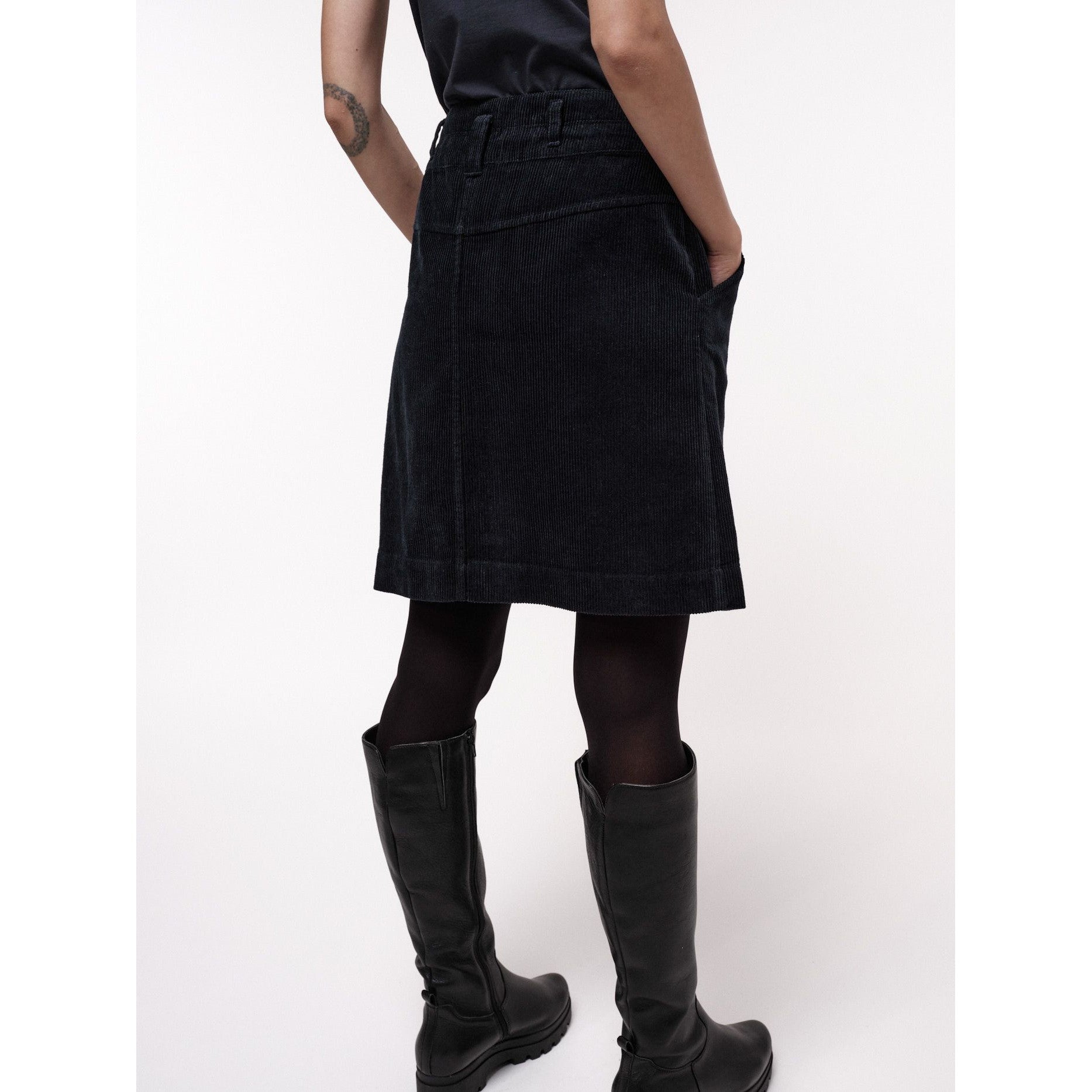 Kord-Rock in A-Linie mit hoher Taille