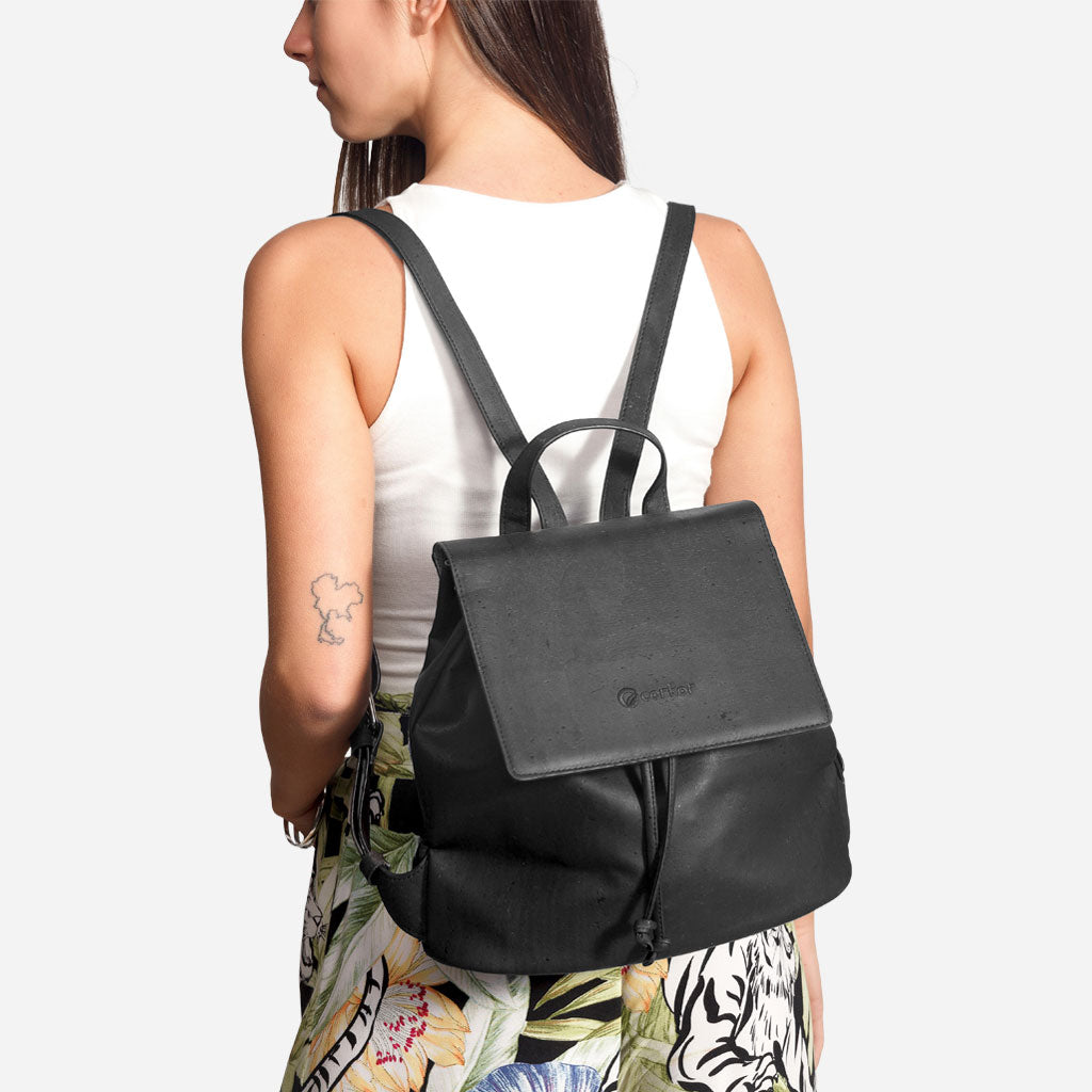 Rucksack aus Kork SCHWARZ