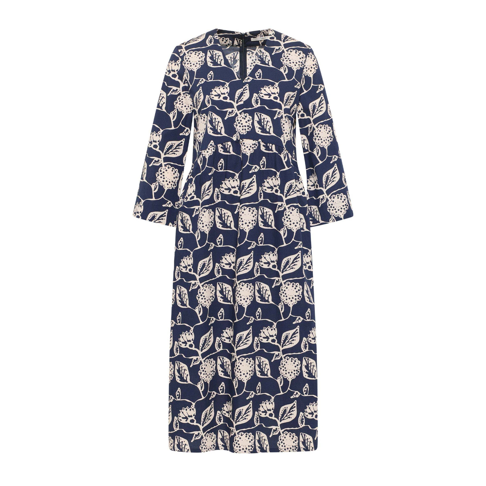 Kleid mit V-Ausschnitt aus Bio-Baumwolle