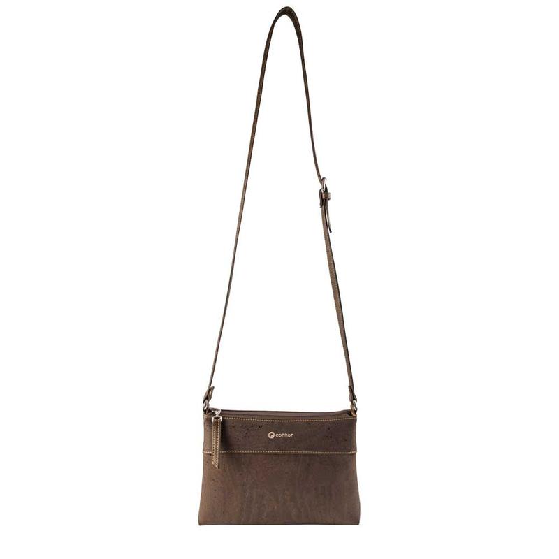 Kork Umhängetasche Klein Dark Brown