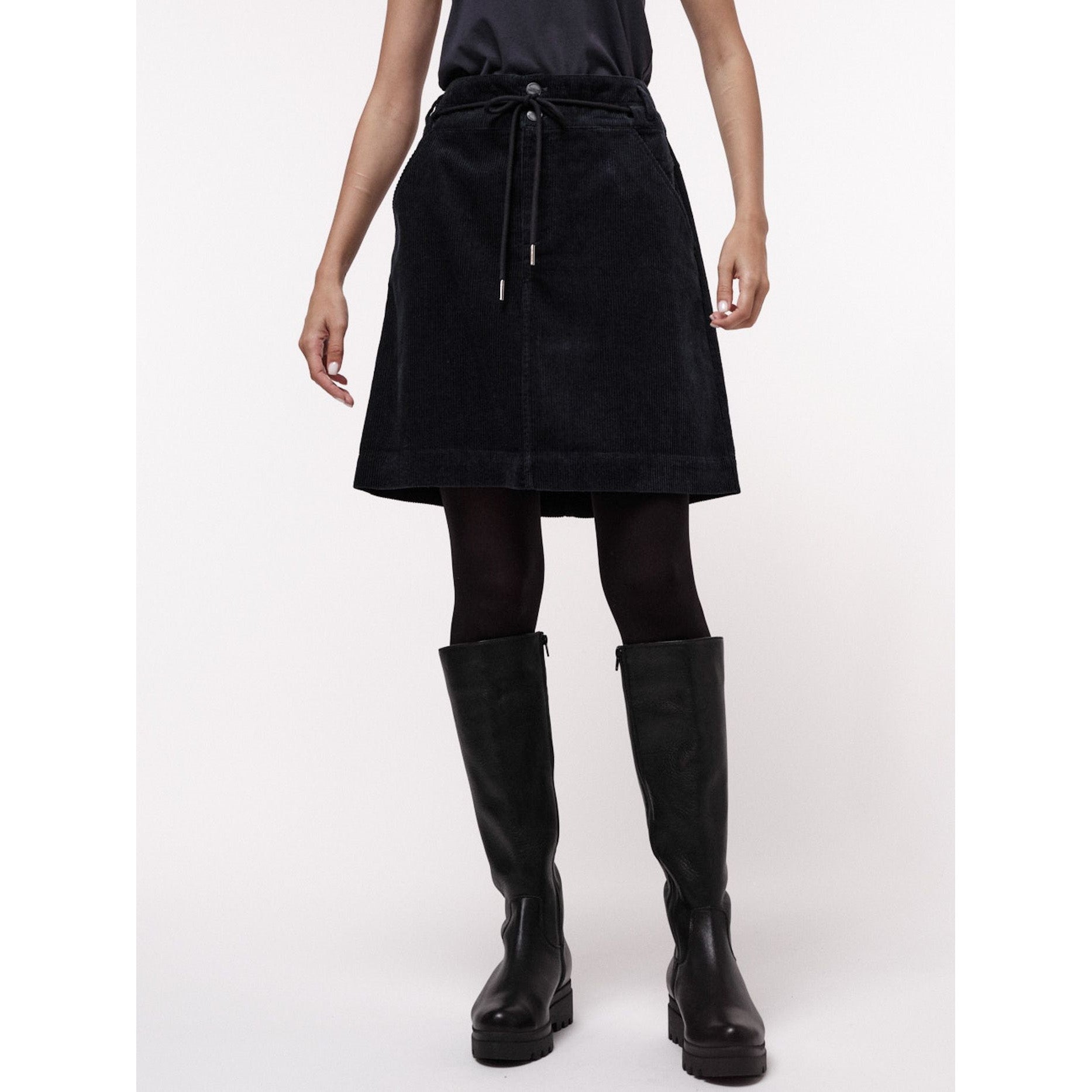 Kord-Rock in A-Linie mit hoher Taille