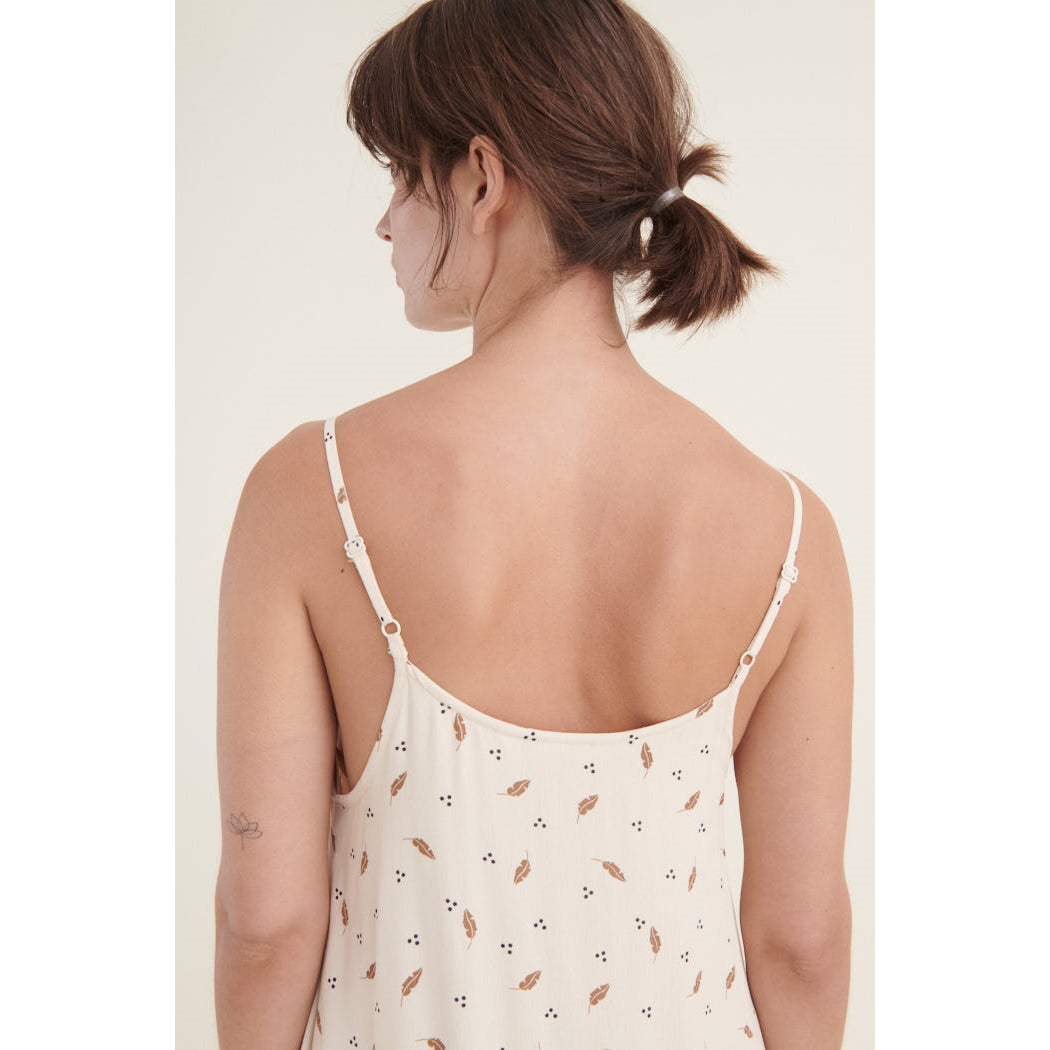 Kleid NEDEL mit feinem Blätterprint