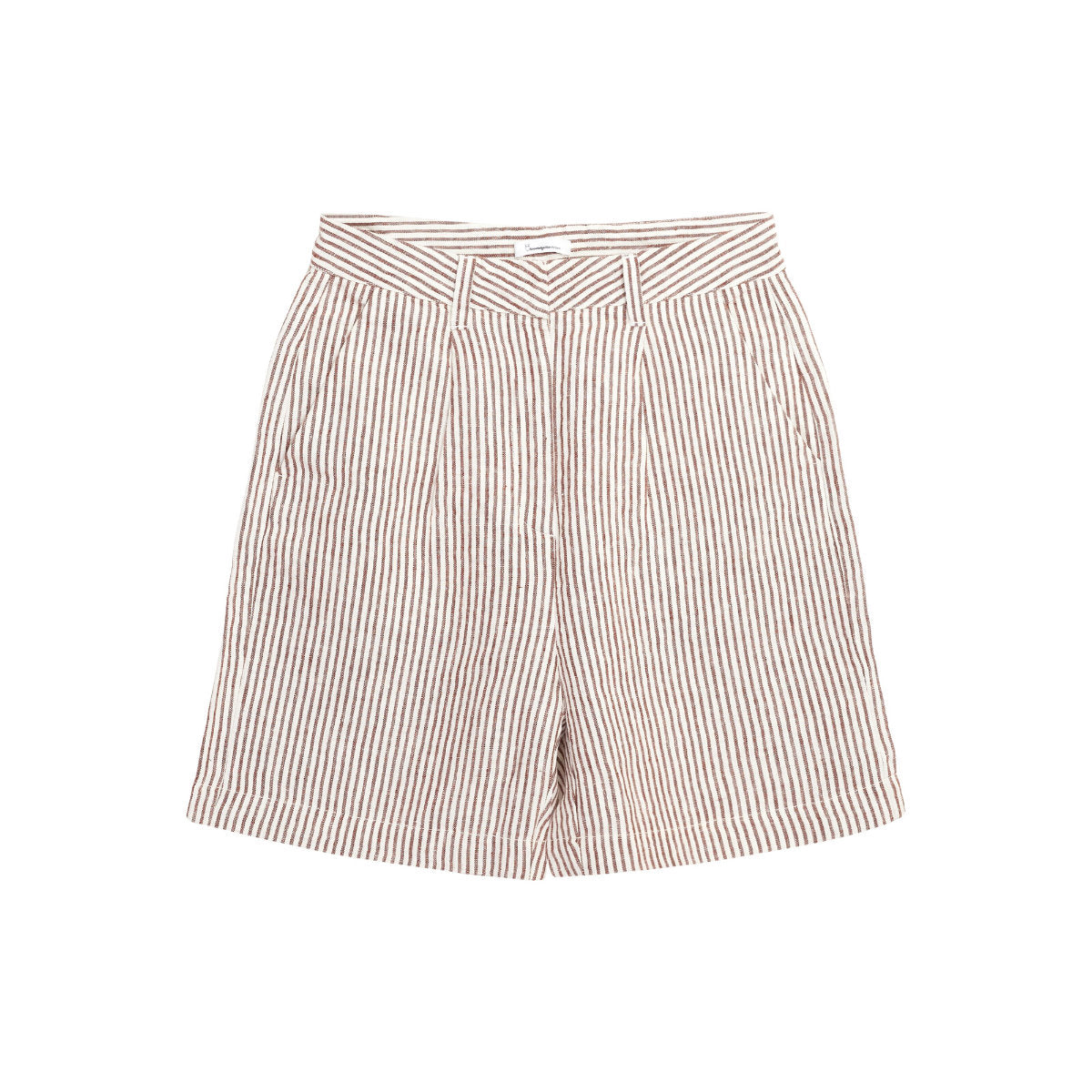 Weite High-Waist Shorts STRIPED POSEY aus Bio-Leinen
