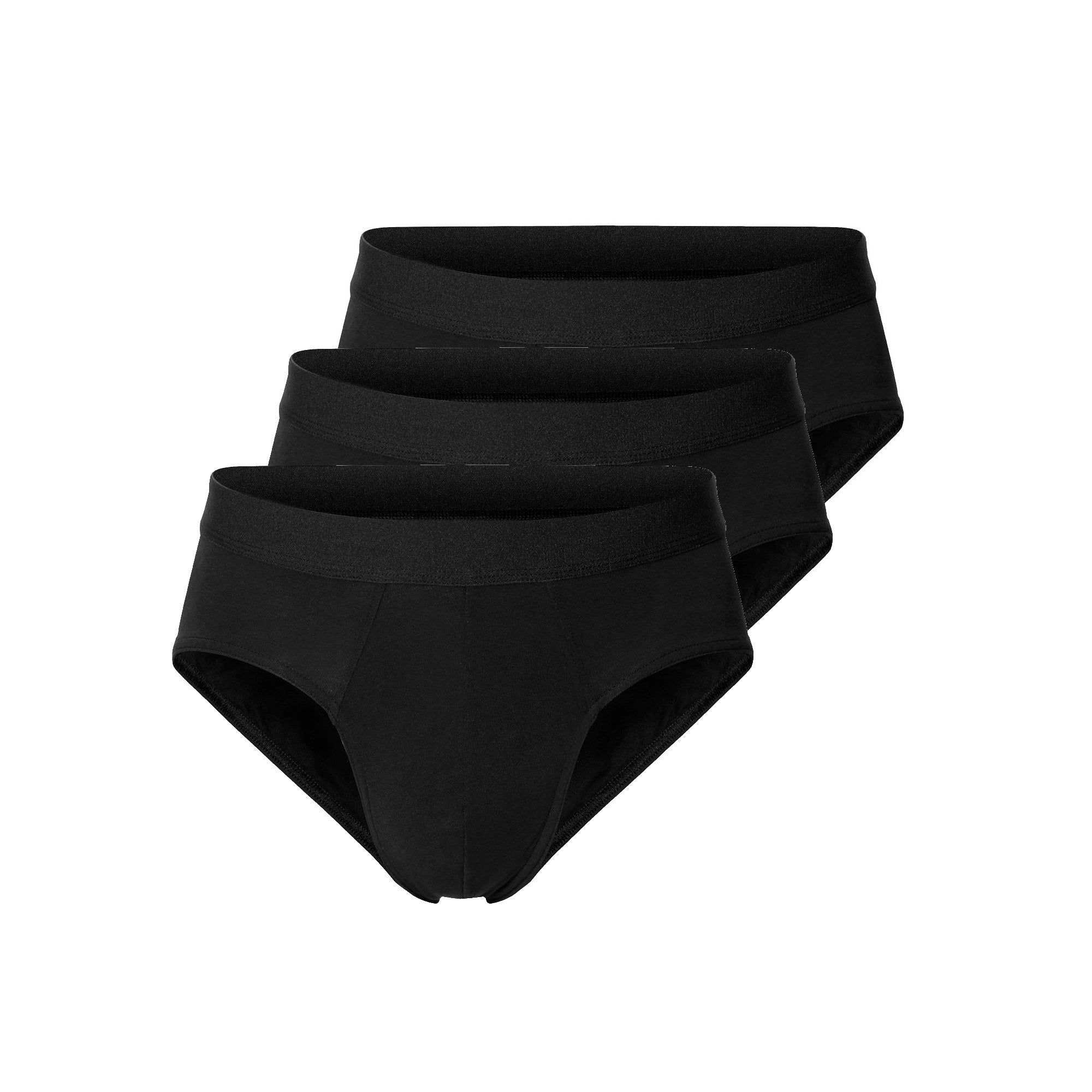 3-Pack Unterhosen BRIEF aus Bio-Baumwolle Black