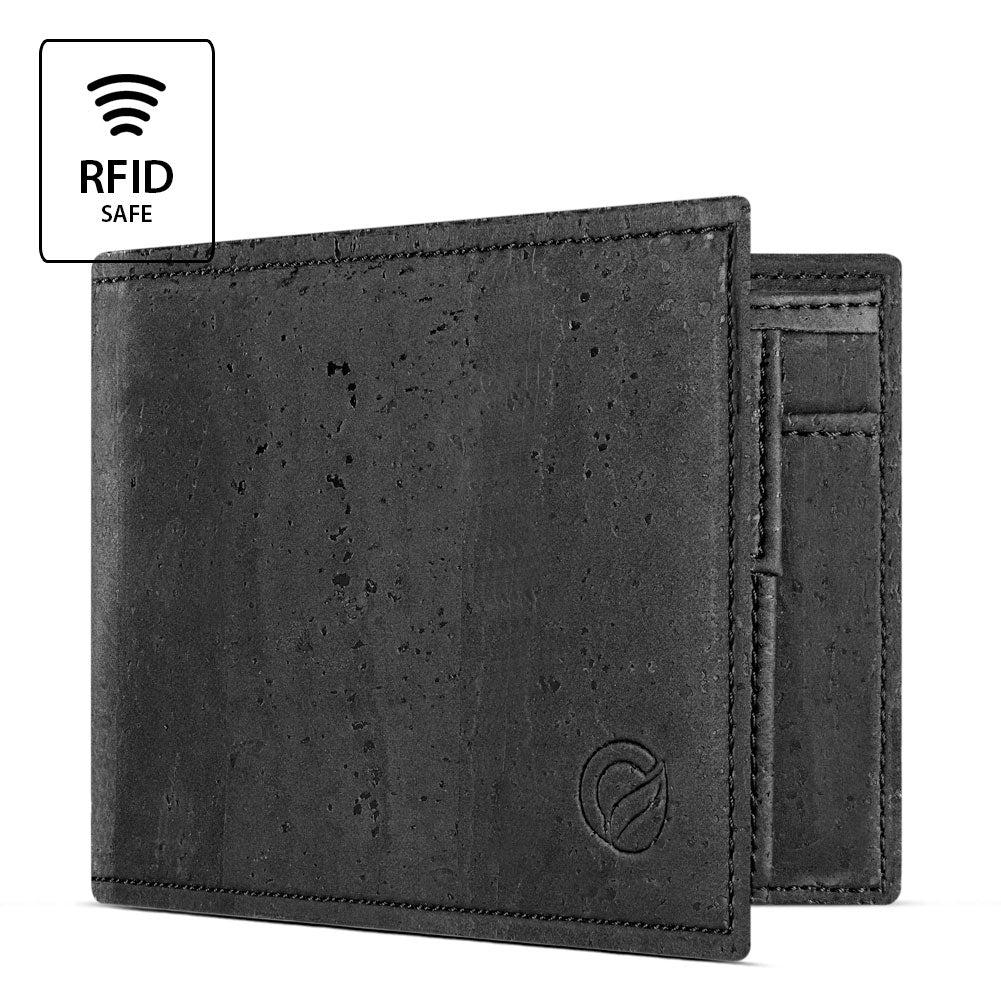 Kork Portemonnaie Mittel Black