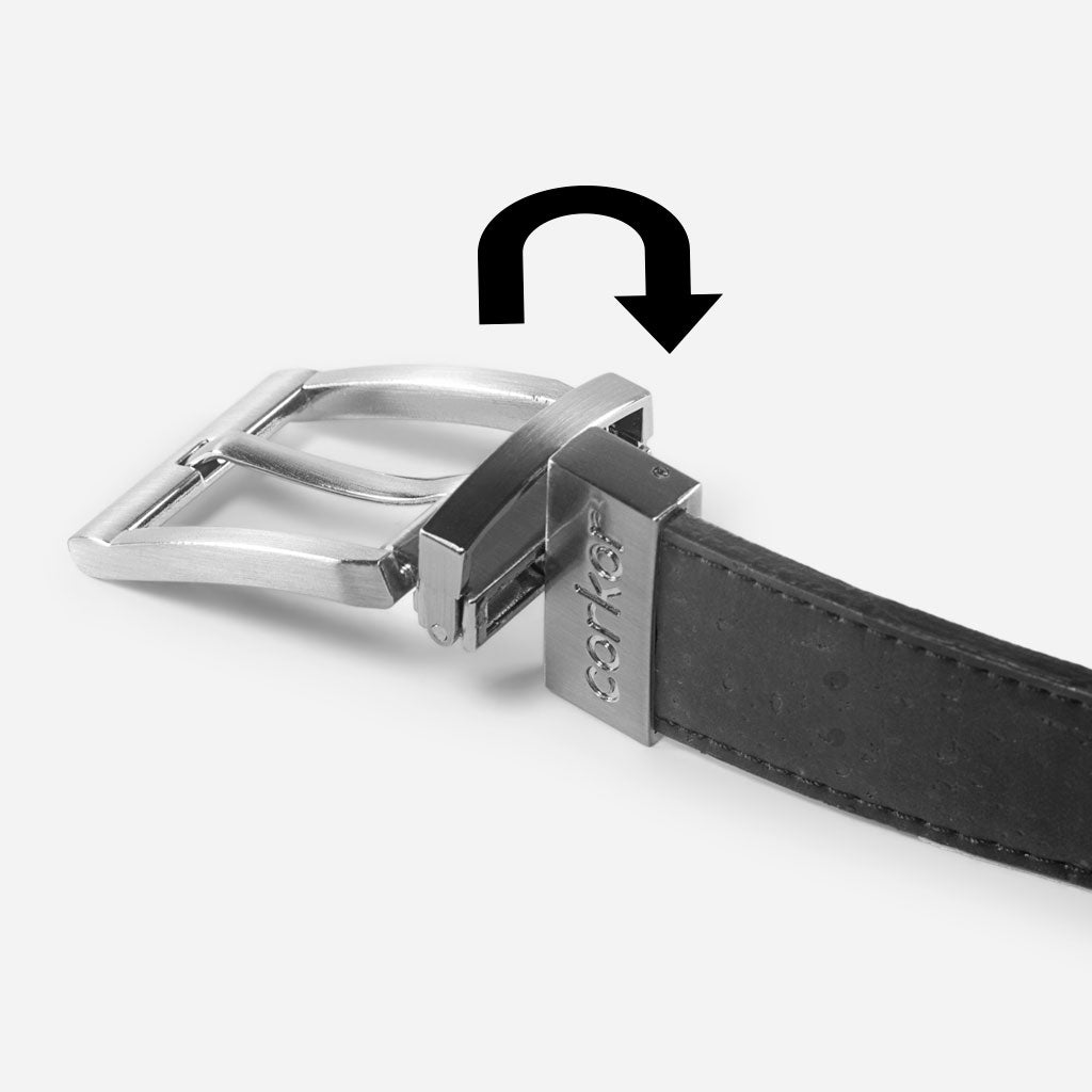 Kork Gürtel 3cm Wendbar 271 Schwarz/Braun