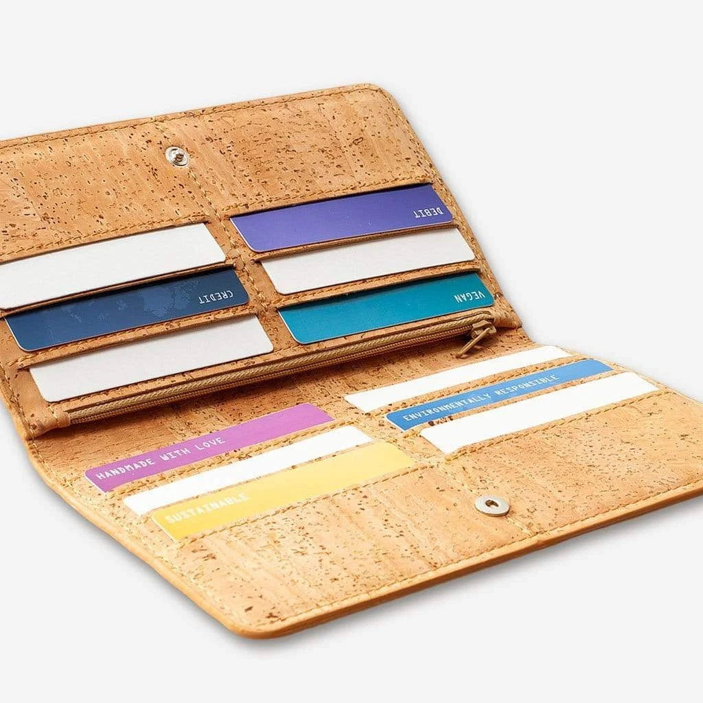 Kork Langes Portemonnaie Slim