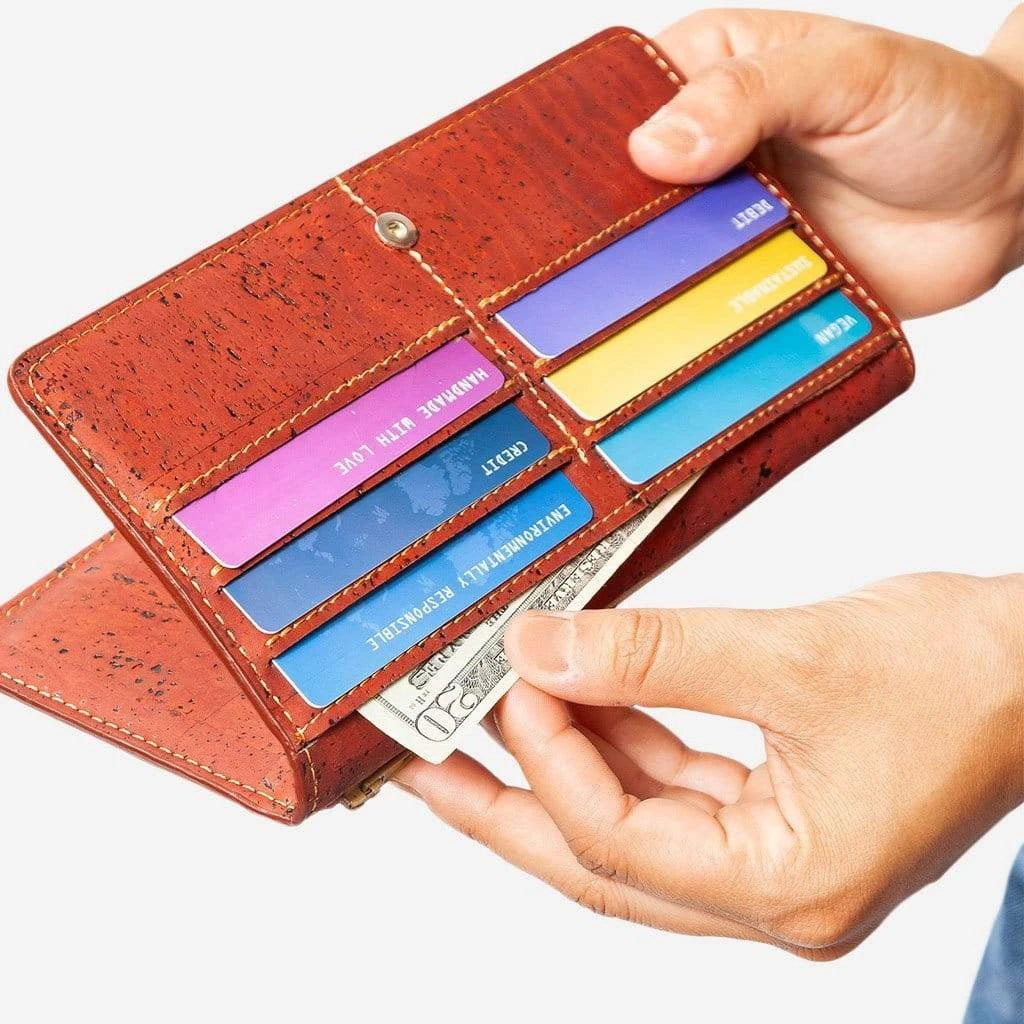 Kork Langes Portemonnaie Slim