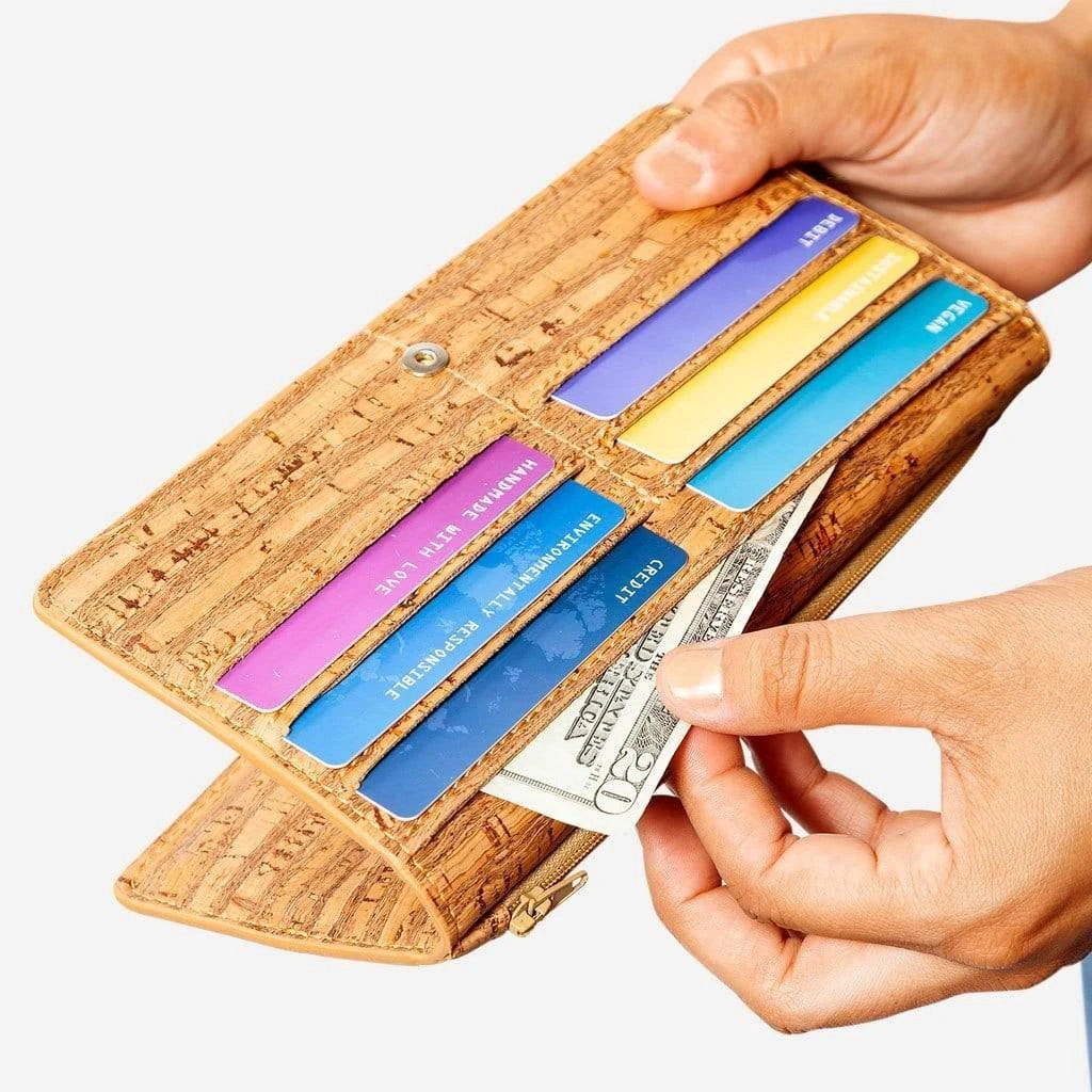 Kork Langes Portemonnaie Slim