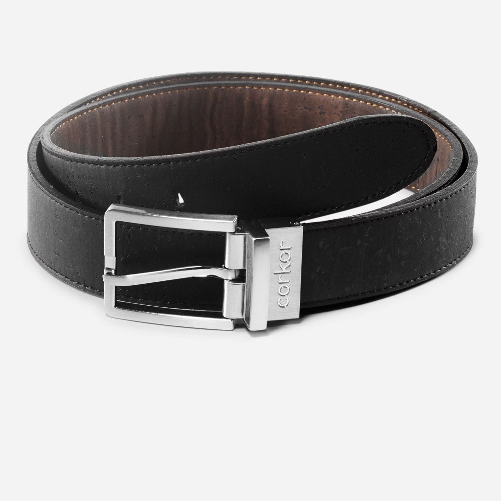 Kork Gürtel 3,5cm Wendbar 272 Schwarz/Braun