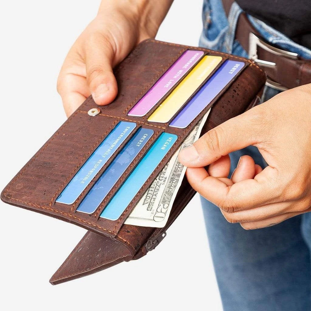 Kork Langes Portemonnaie Slim