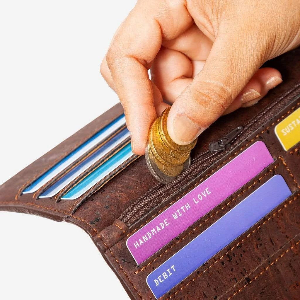 Kork Langes Portemonnaie Slim