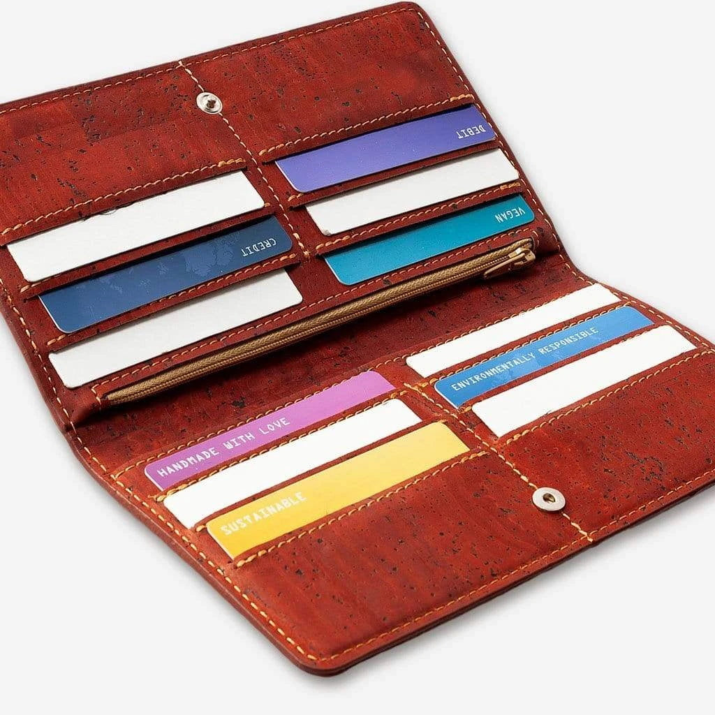 Kork Langes Portemonnaie Slim