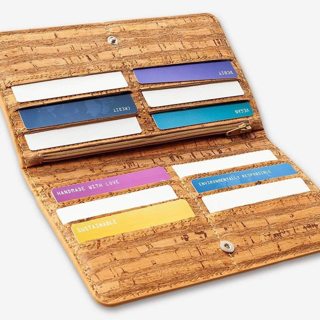 Kork Langes Portemonnaie Slim