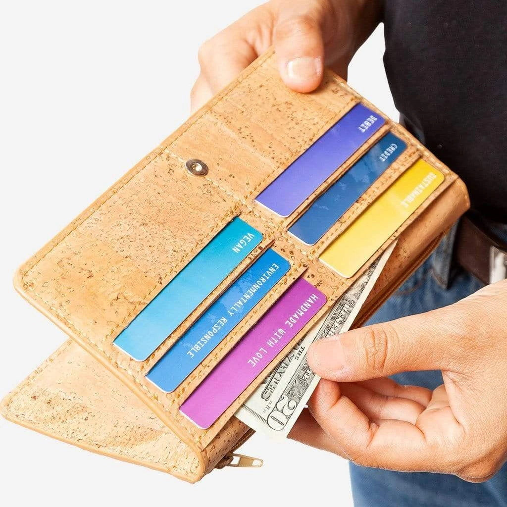 Kork Langes Portemonnaie Slim