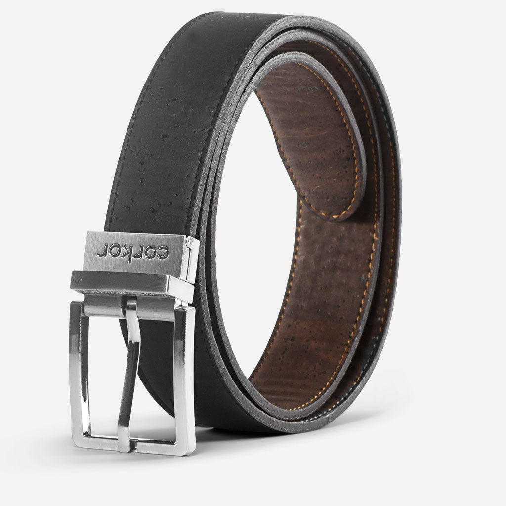 Kork Gürtel 3,5cm Wendbar 272 Schwarz/Braun