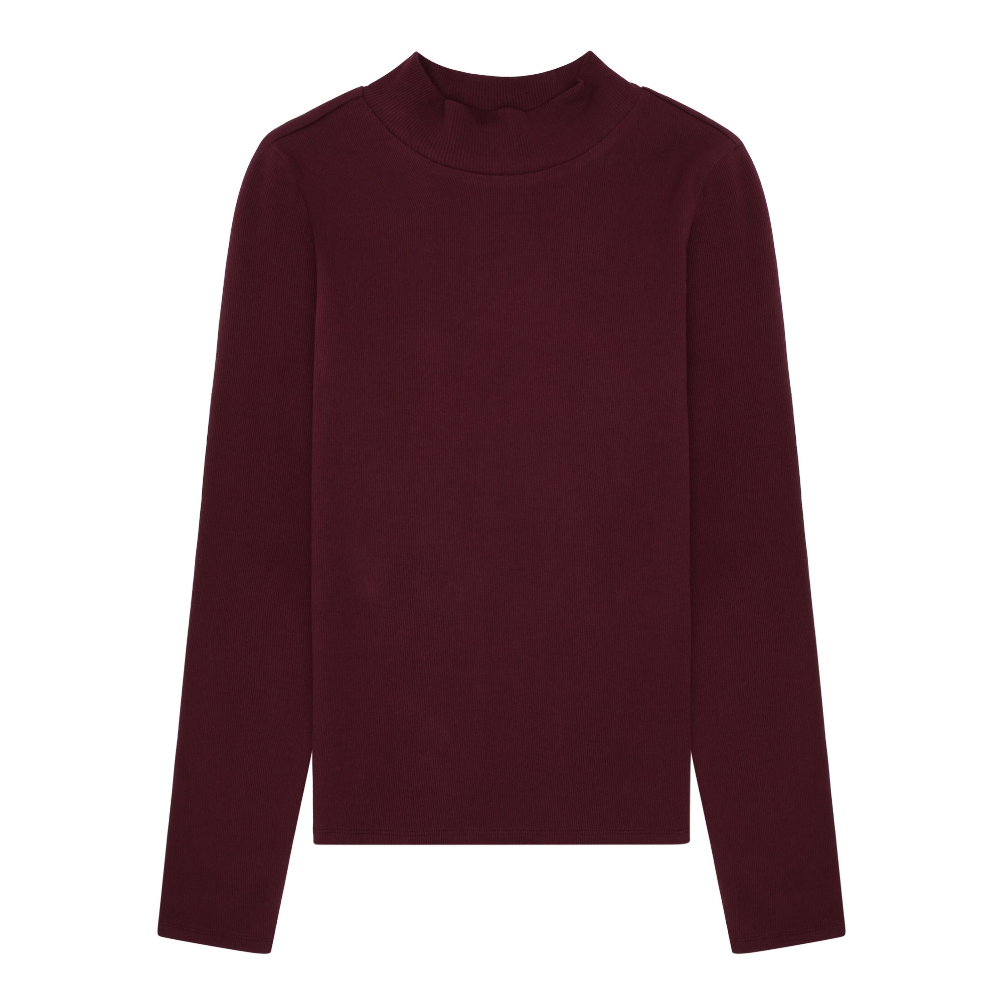 Rib Langarm Shirt HIGH NECK aus Bio-Baumwolle