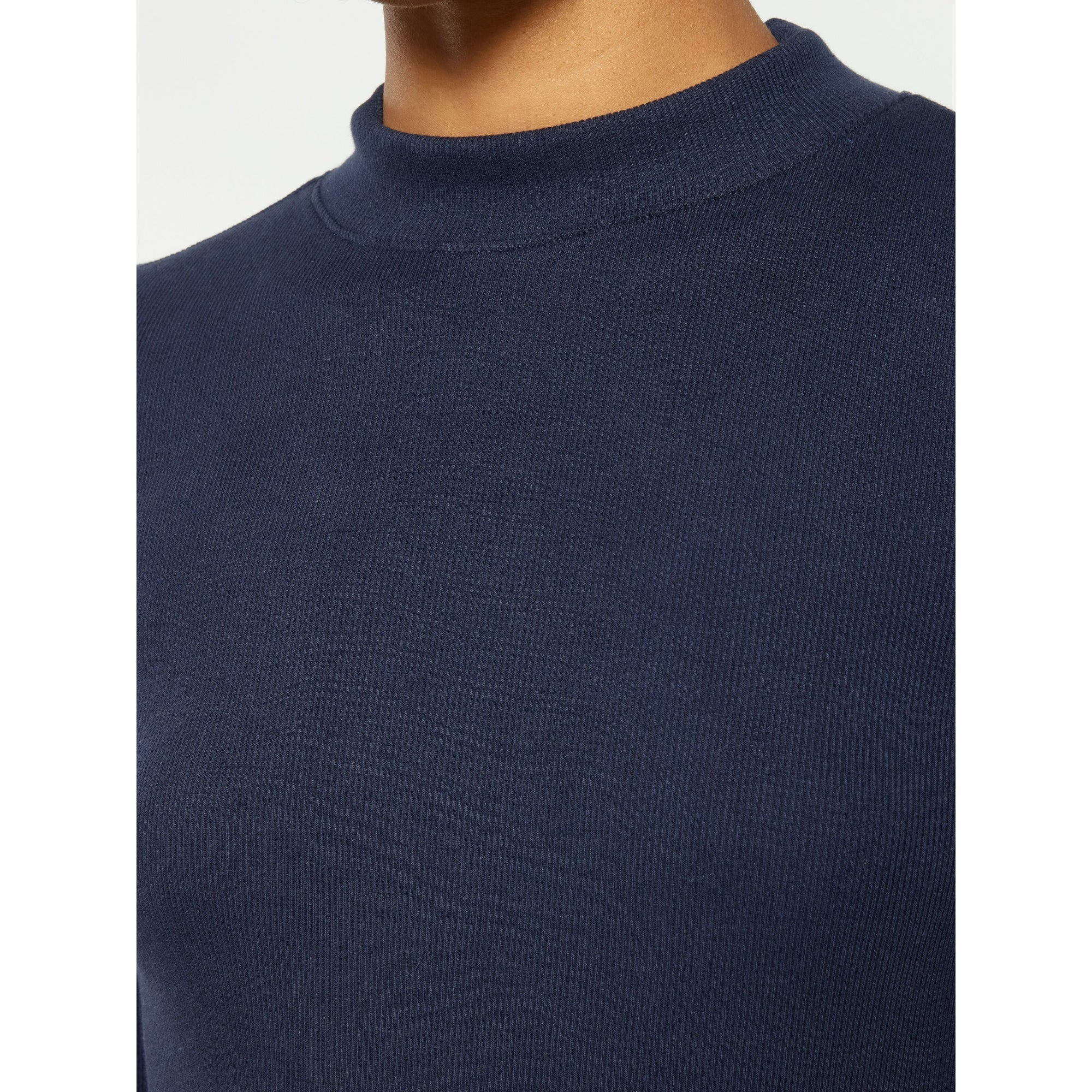 Rib Langarm Shirt HIGH NECK aus Bio-Baumwolle