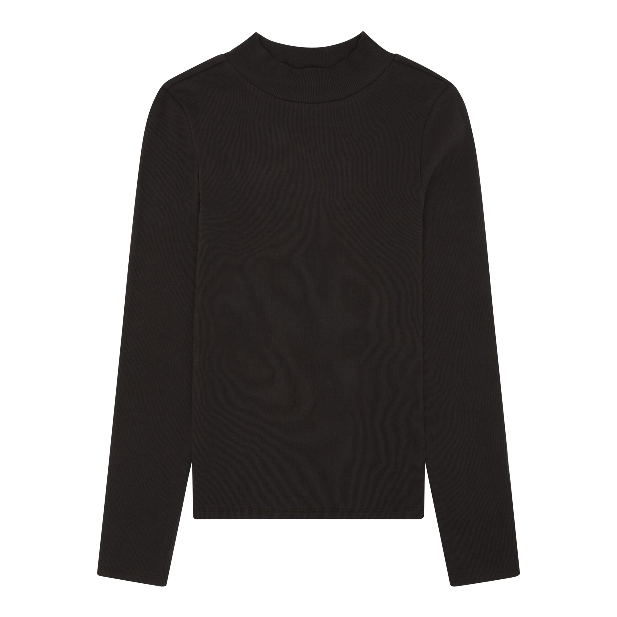 Rib Langarm Shirt HIGH NECK aus Bio-Baumwolle
