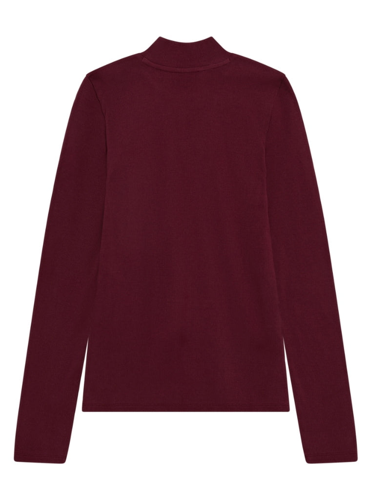 Rib Langarm Shirt HIGH NECK aus Bio-Baumwolle