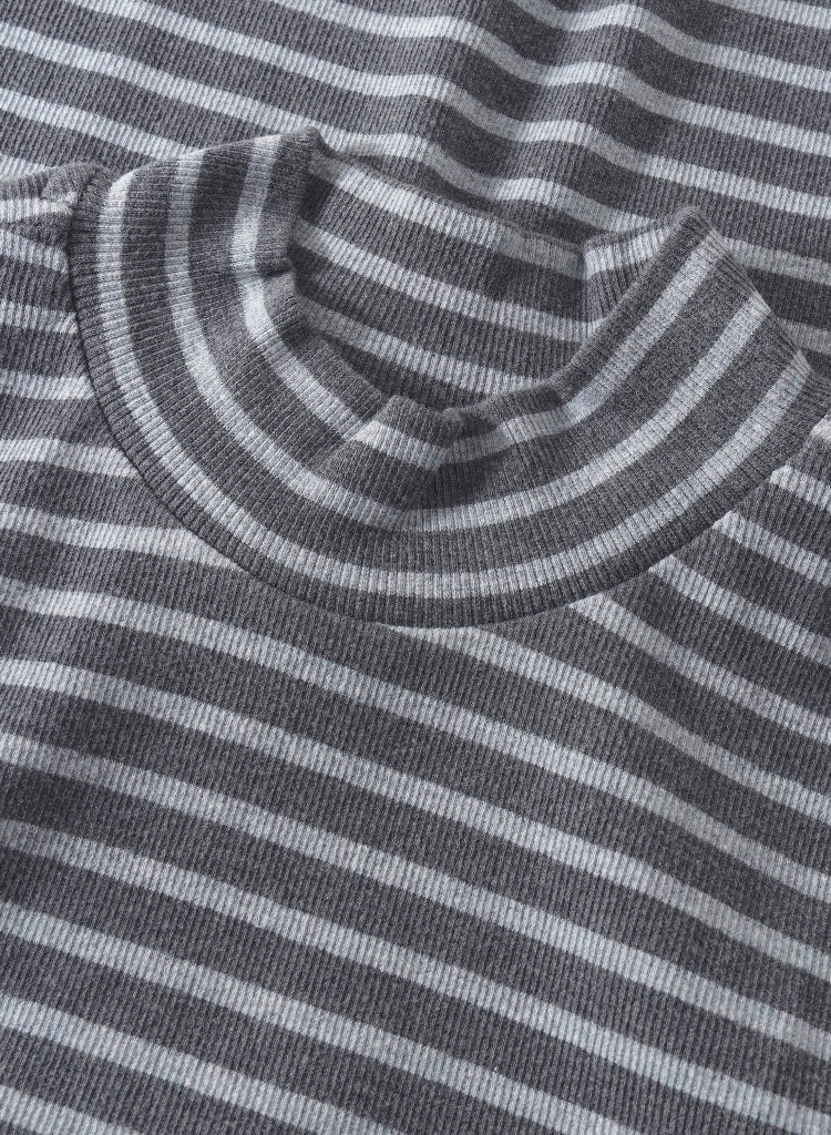 Rib Langarm Shirt HIGH NECK aus Bio-Baumwolle