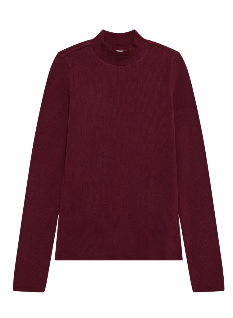 Rib Langarm Shirt HIGH NECK aus Bio-Baumwolle