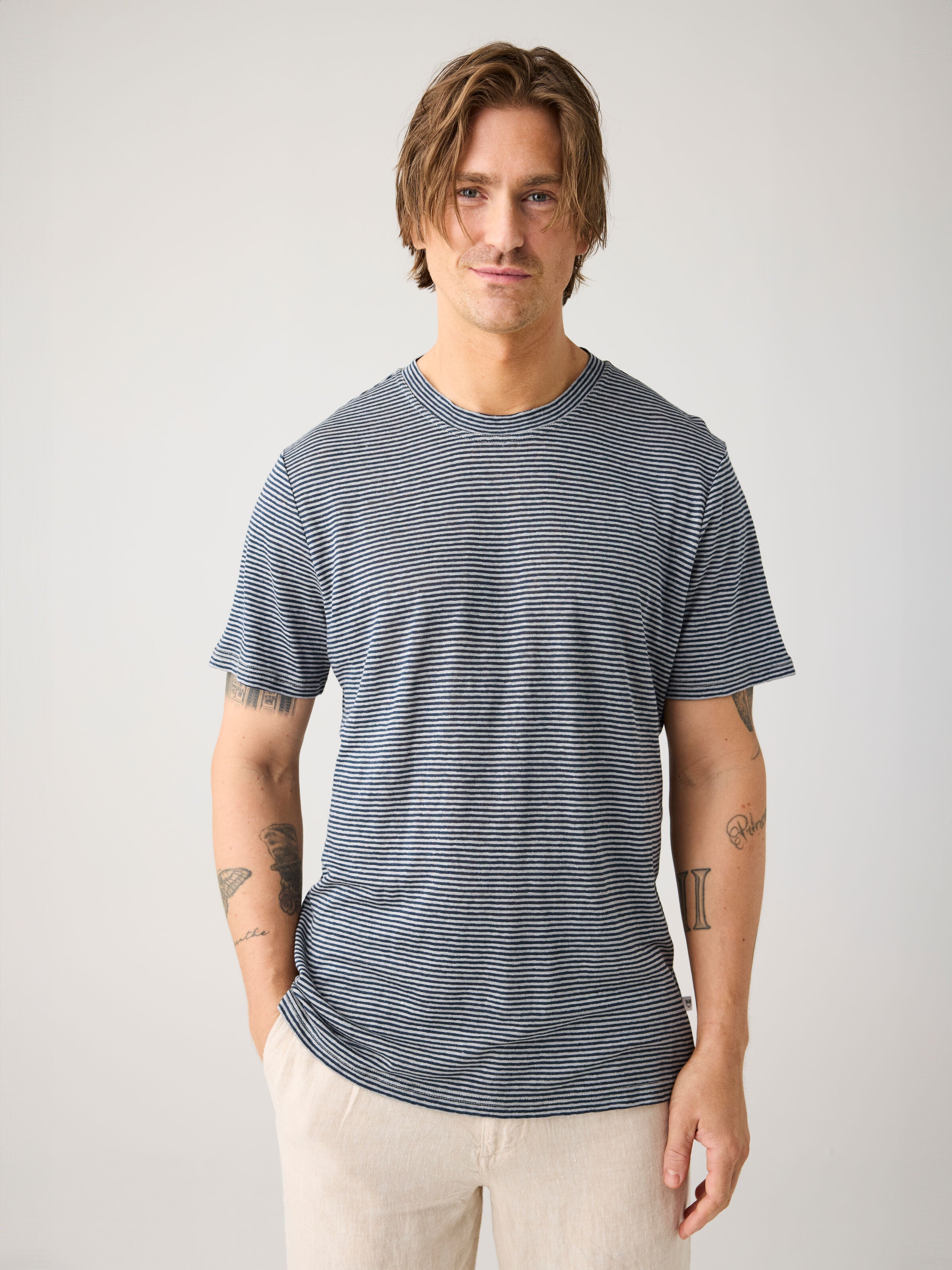 Gestreiftes T-Shirt aus Bio-Leinen