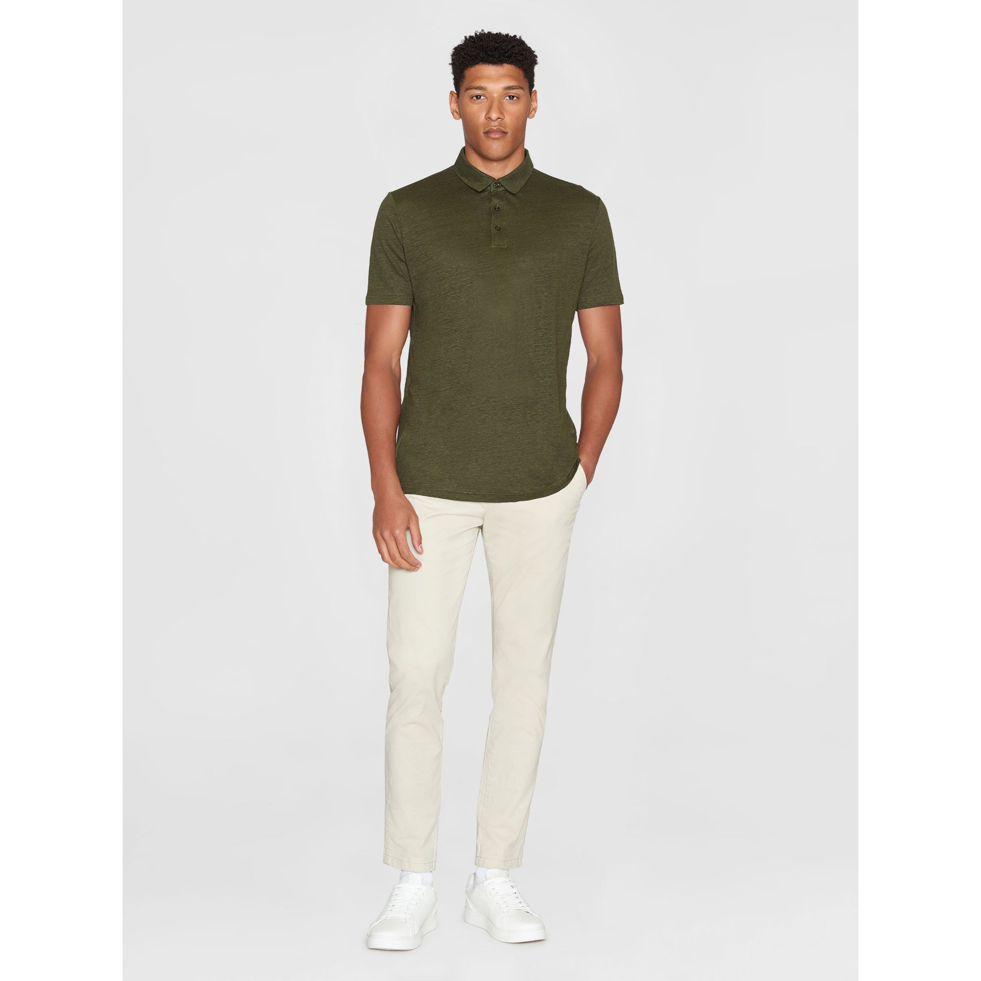 Poloshirt Regular aus Bio-Leinen
