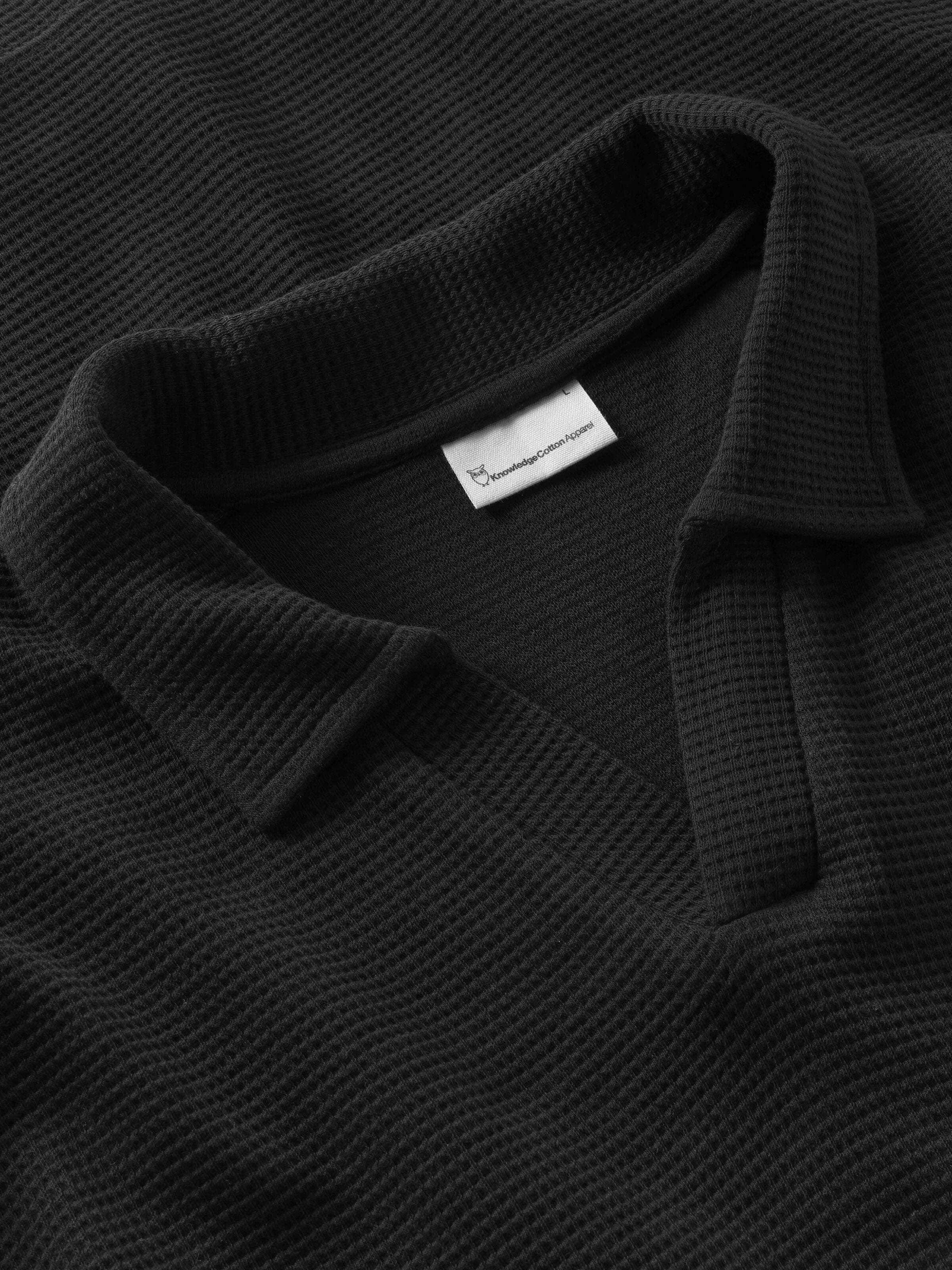 Lockeres Poloshirt mit Waffelstruktur aus Bio-Baumwolle