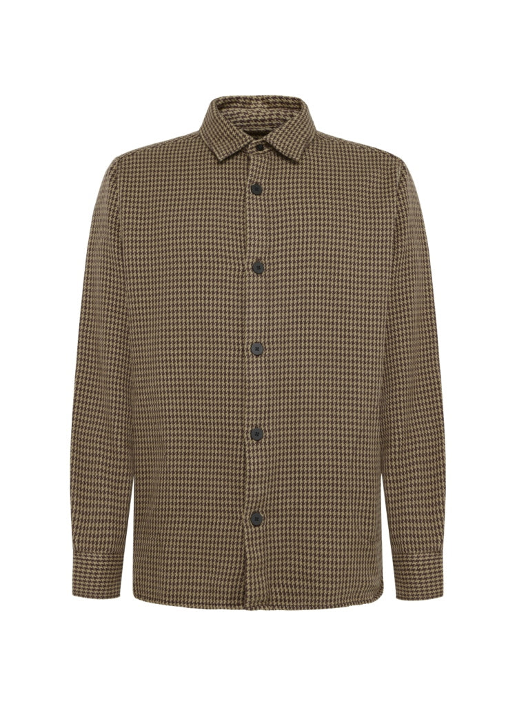 Lockeres Overshirt mit Hahnentrittmuster aus Bio-Baumwolle