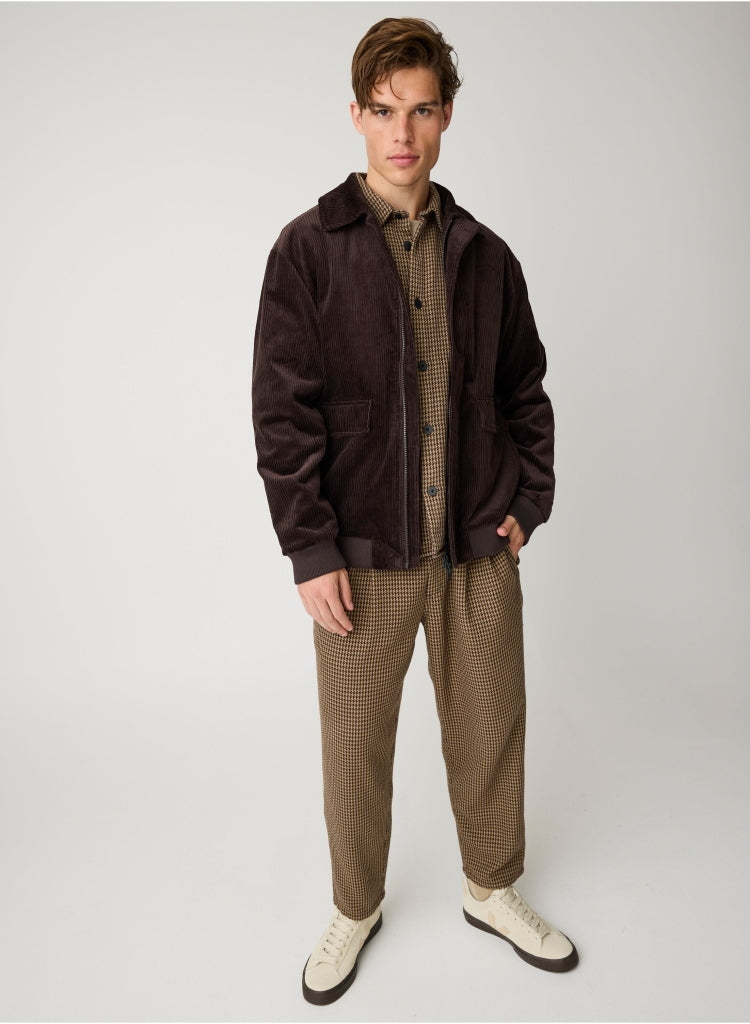 Lockeres Overshirt mit Hahnentrittmuster aus Bio-Baumwolle
