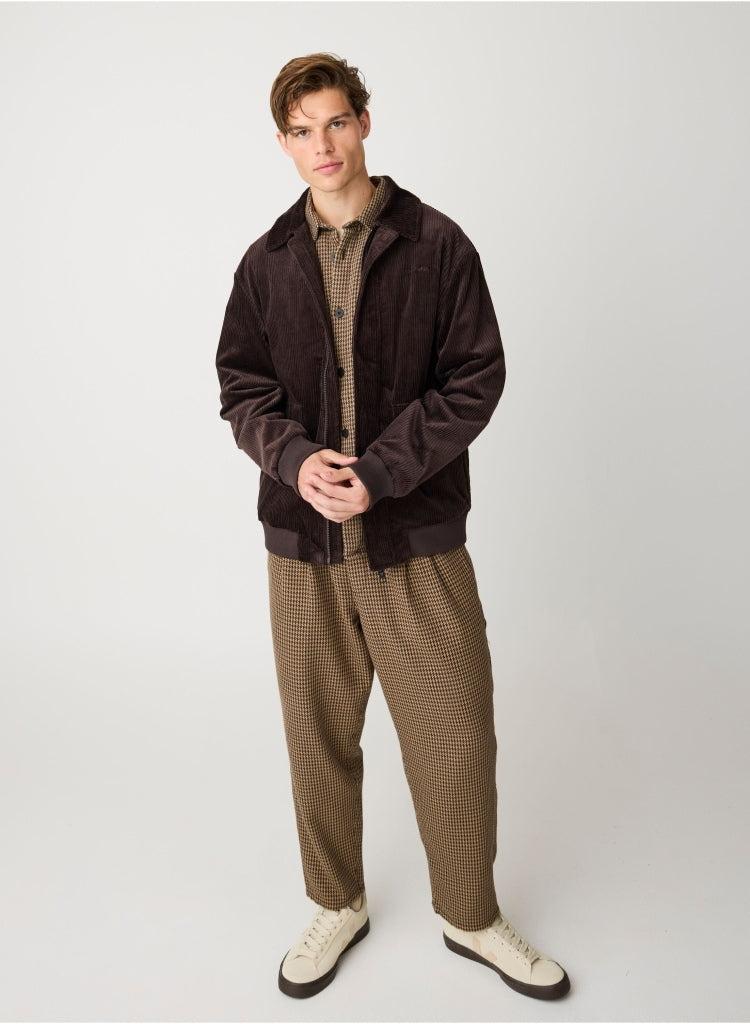Lockeres Overshirt mit Hahnentrittmuster aus Bio-Baumwolle