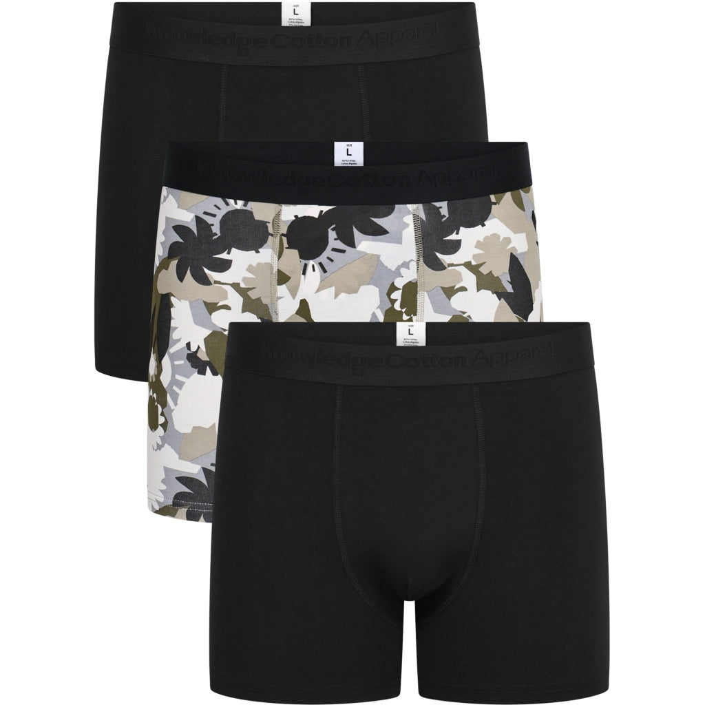 3-Pack Boxershorts FLOWER Print aus Bio-Baumwolle