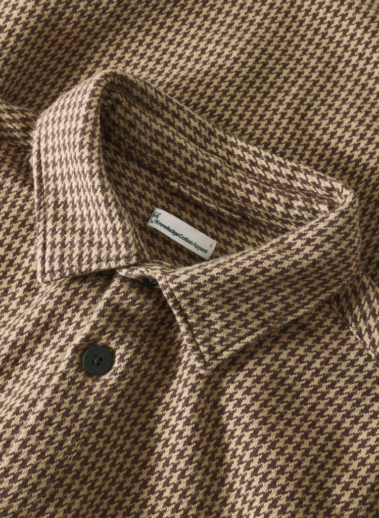 Lockeres Overshirt mit Hahnentrittmuster aus Bio-Baumwolle