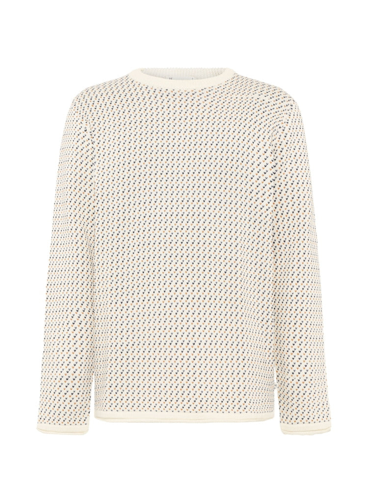 Strickpullover Jacquard crew neck knit aus Bio-Baumwolle ROC/GOTS/Vegan