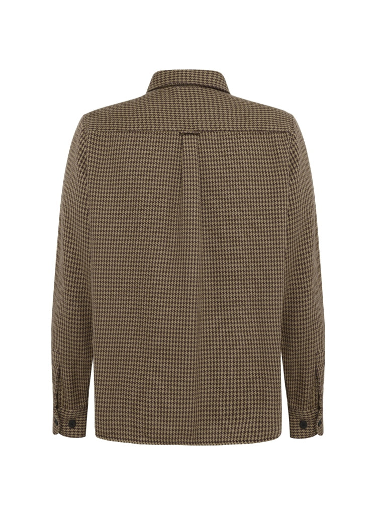 Lockeres Overshirt mit Hahnentrittmuster aus Bio-Baumwolle