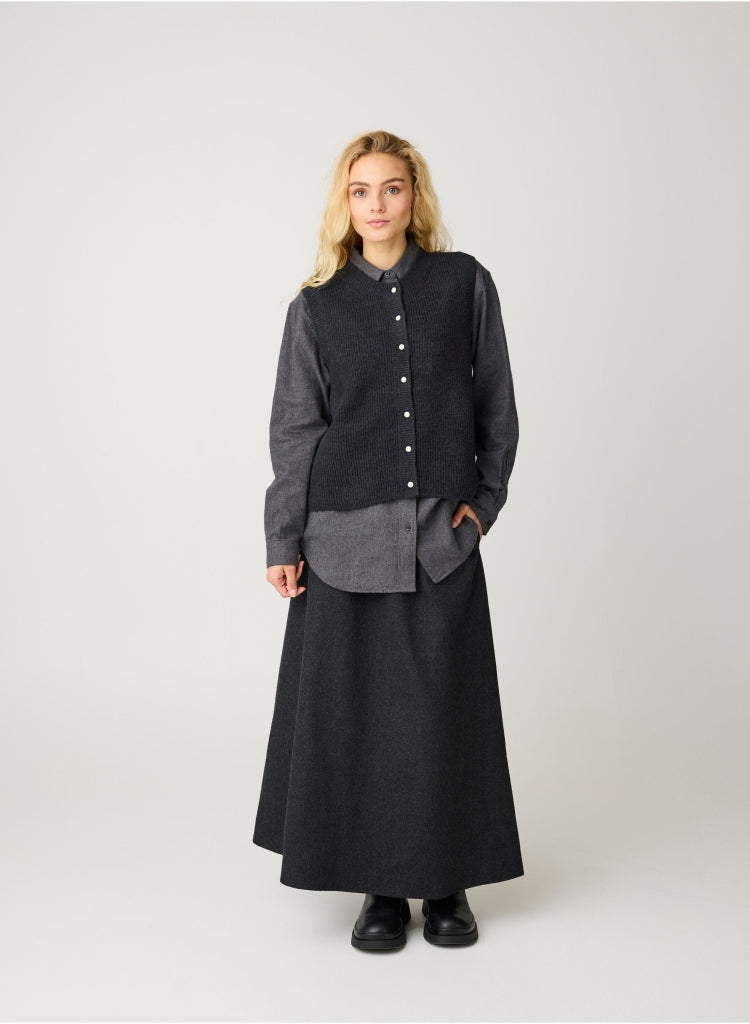 Soufflé Strick-Weste mit Rundhalsausschnitt - Relaxed Fit - aus recyceltem Polyester