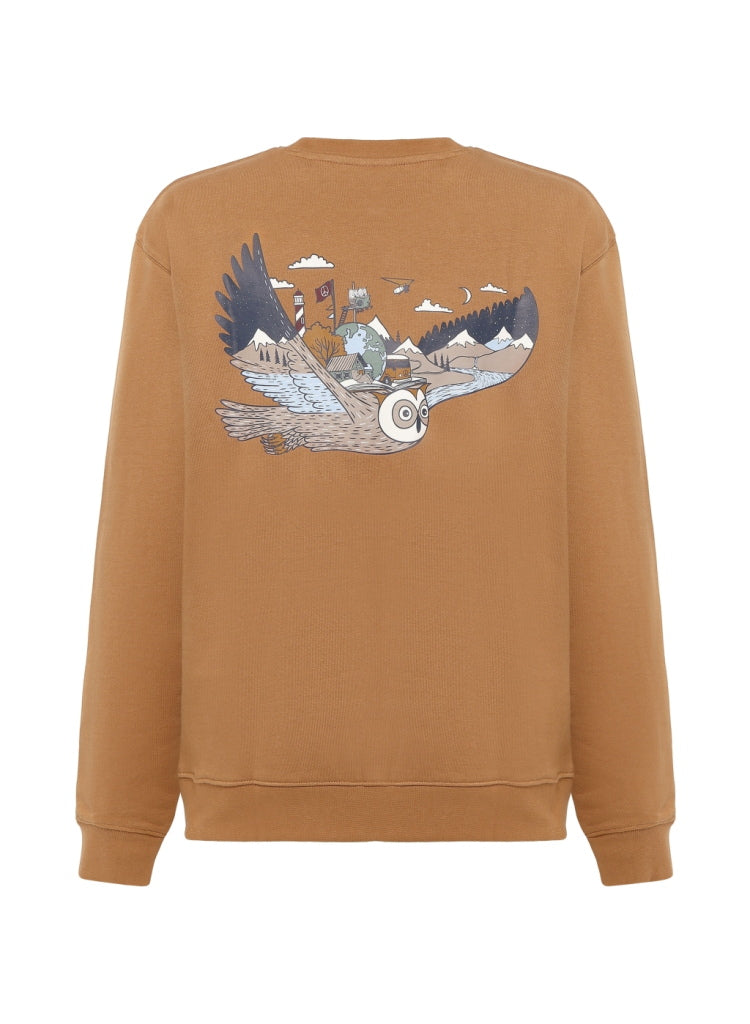Lockeres Sweatshirt mit Rückenprint aus Bio-Baumwolle