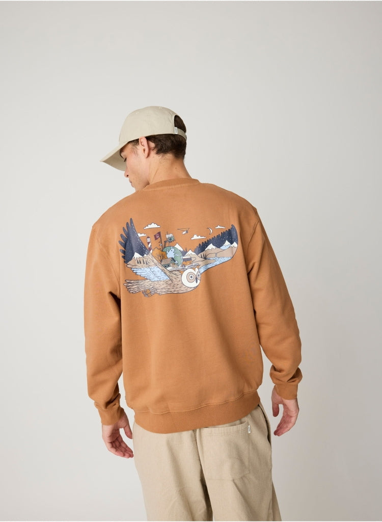 Lockeres Sweatshirt mit Rückenprint aus Bio-Baumwolle